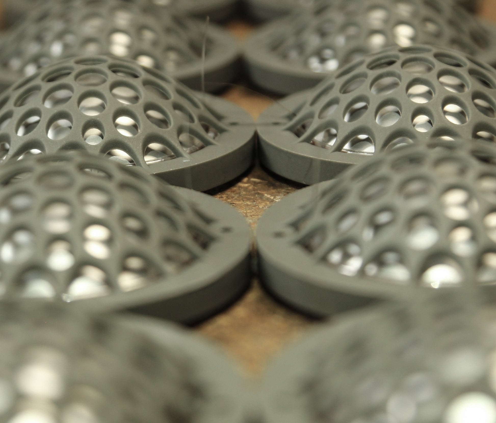 Close up of Oval B1 tweeters in production